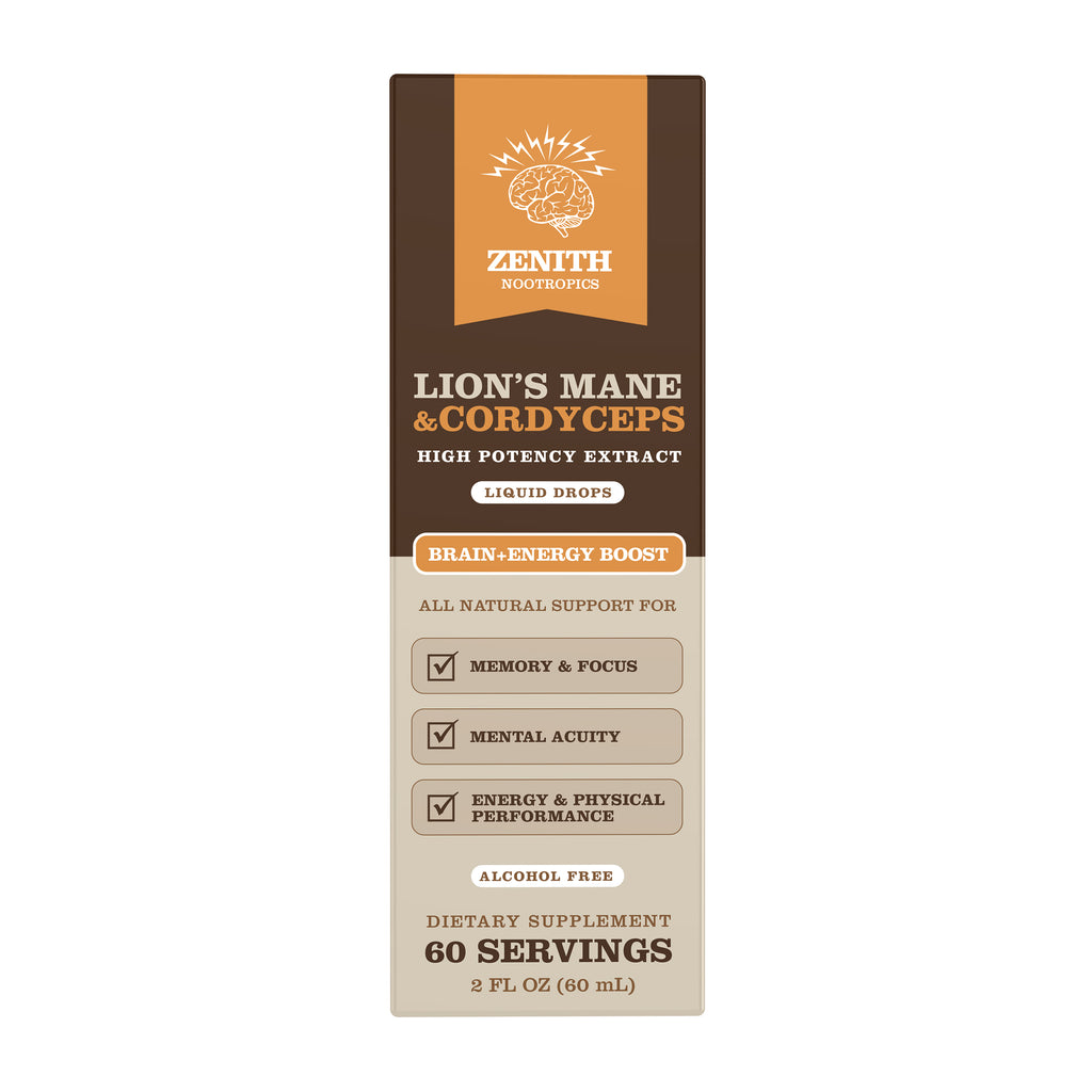 Zenith Nootropics Lion's Mane and Cordyceps Brain and Energy Boost