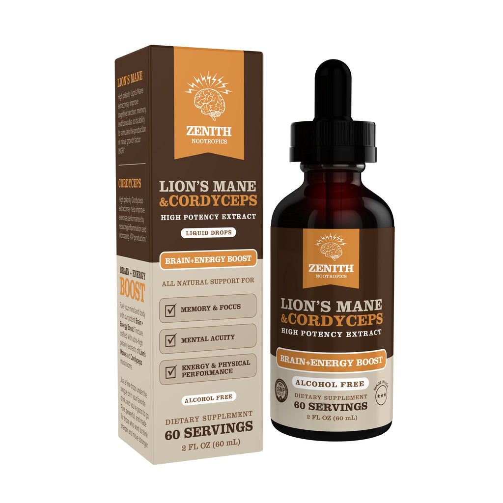 Zenith Nootropics Lion's Mane and Cordyceps Brain and Energy Boost