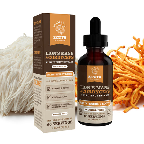 Zenith Nootropics Lion's Mane and Cordyceps Brain and Energy Boost